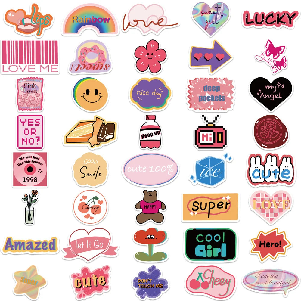 40PCS cartoon European and American retro style graffiti stickers, personalized, fashionable, creative and trendy DIY decorative exquisite stickers, helmets, skateboards, water cups, guitars, popular decal toys