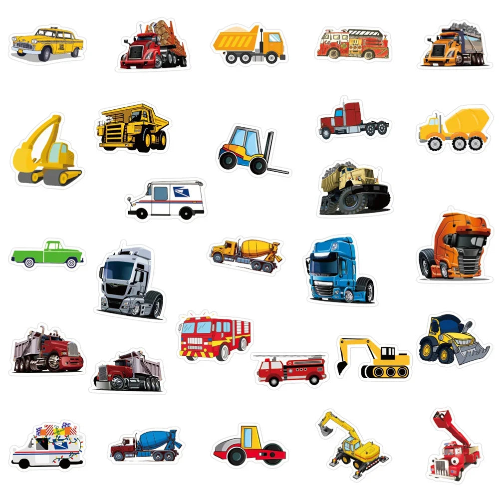 50PCS New Car Truck Graffiti Sticker Waterproof Luggage Laptop Scooter Water Cup Refrigerator Sticker