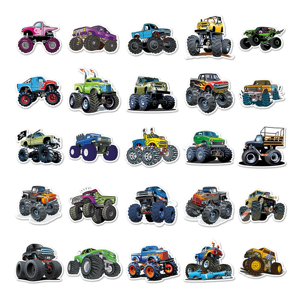 50PCS Cart Cartoon Graffiti Waterproof Sticker Personalized Creative Decoration Trend RefrigeratorCupGuitarHelmet