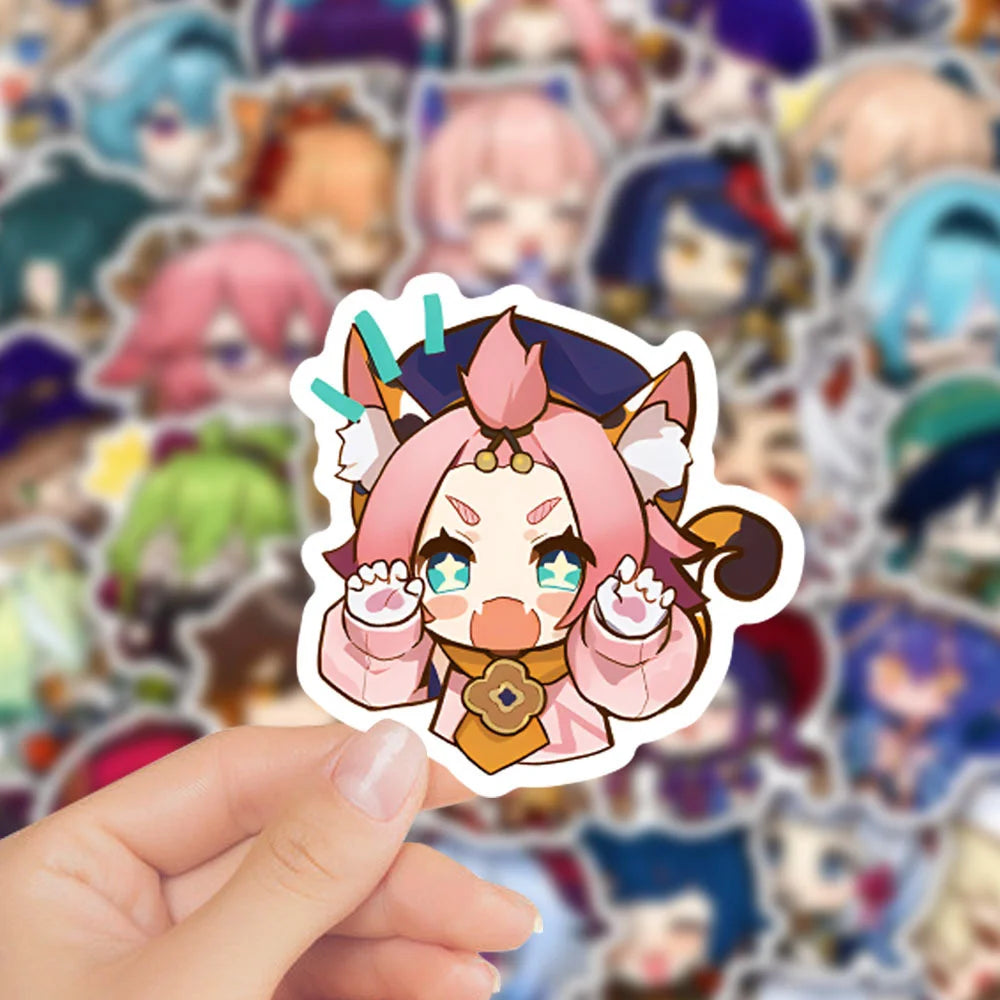 50PCS original Q-style anime and game doodle stickers, personalized, fashionable, creative and trendy DIY decorative stickers, skateboards, water cups, refrigerators, helmets, guitars, popular sticker toys