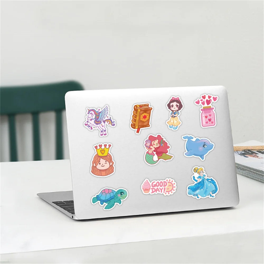 50PCS Princess Series Fairytale Castle Sticker Toy DIY Skateboard Laptop Luggage Ipad Cartoon Decal Sticker