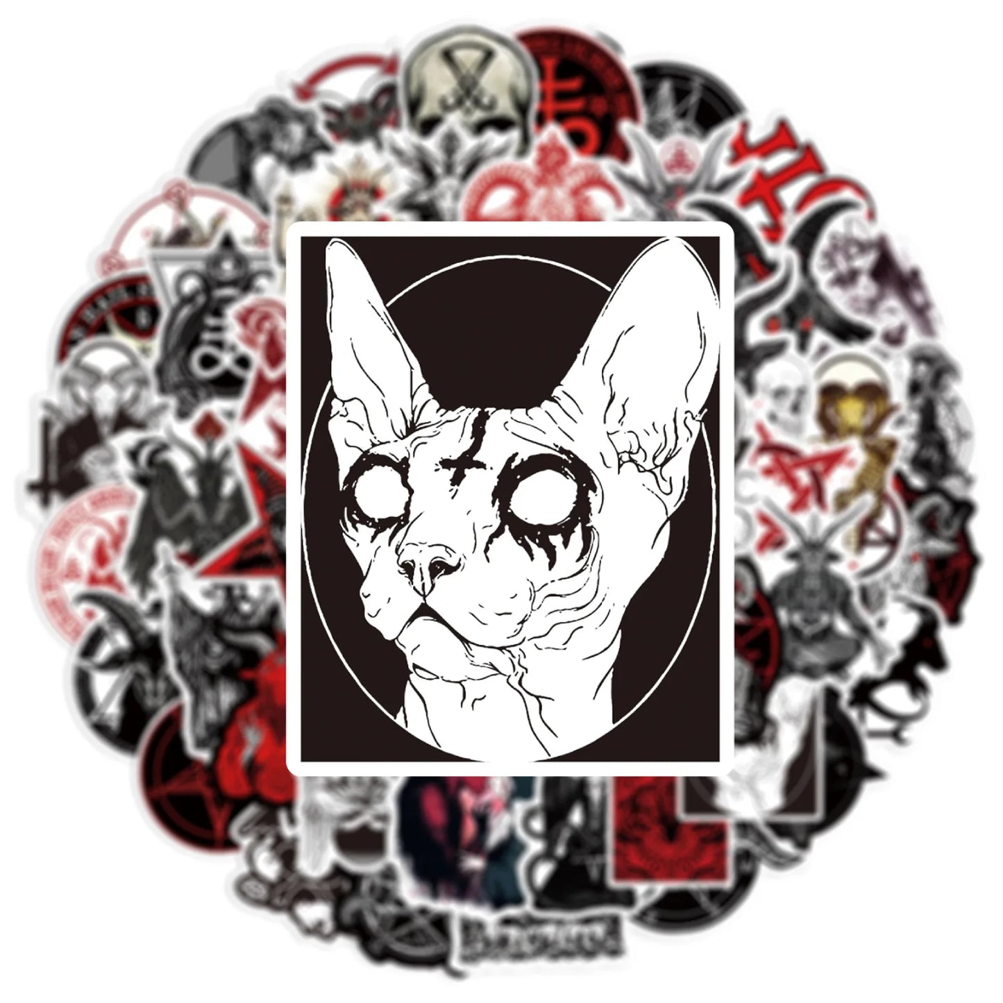 50PCS New Trend Devil Satan Sticker Graffiti Helmet Water Cup DIY Waterproof PVC Graffiti Sticker personal Toys