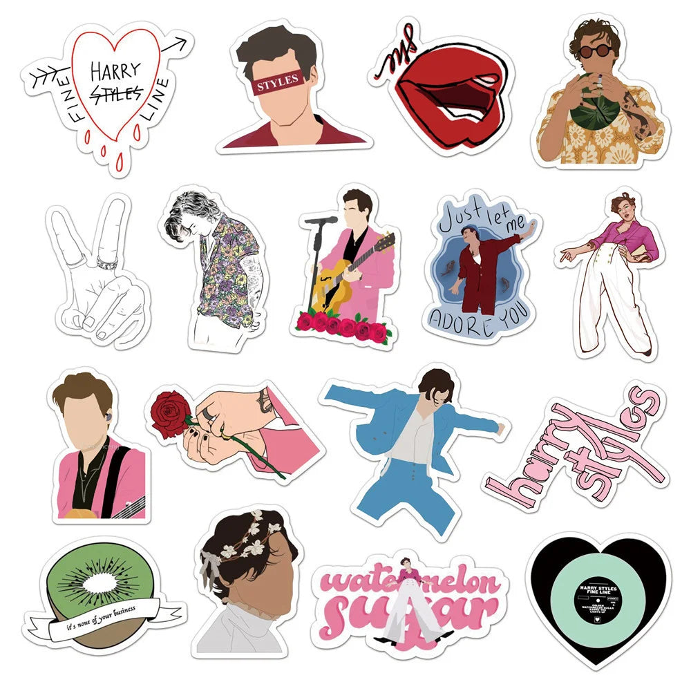 50PCS British Singer Harry Style Graffiti Stickers Luggage Laptop Skateboard Waterproof Decorative Stickers