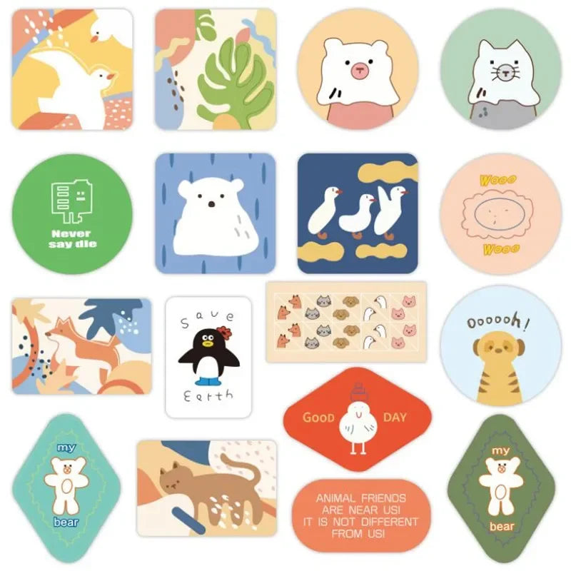 50PCS Cute Girl Bear Cartoon Simple Laptop Suitcase Skateboard DIY Guitar Water Cup Sticker Notebook Decoration