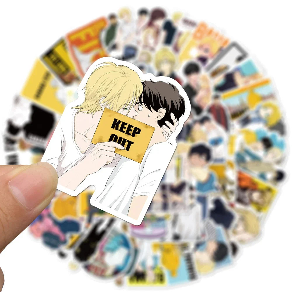 50PCS Japanese Anime Trembling Killing Machine BANANA FISH Graffiti Luggage Laptop Waterproof Sticker