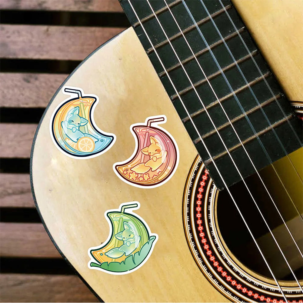 40PCS Cartoon Jelly Fox INS Small Fresh Graffiti Stickers Personalized DIY Decorative Stickers IPad Luggage Laptop Guitar Computer Decorative Decals Toys