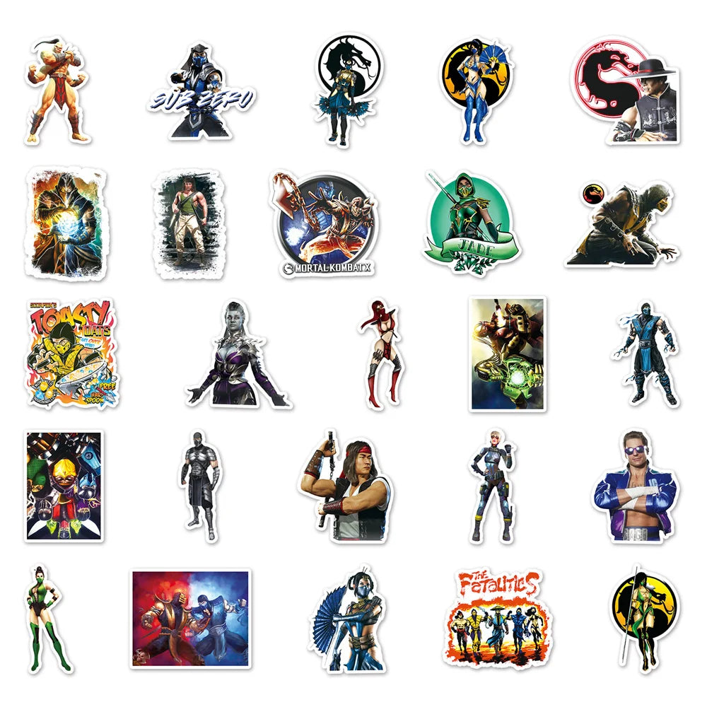 50PCS Mortal Kombat Graffiti Sticker Game Waterproof Sticker DIY Skateboard Water Cup Suitcase Sticker