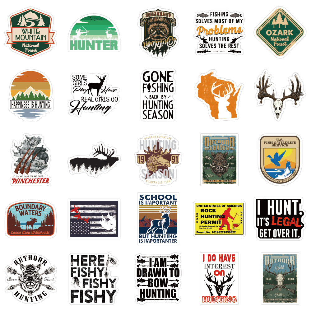 50PCS Urban Safari Stickers - Civilized Hunting Decals for Modern Quest Logs, Digital Trophies & Symbolic Predation Journals