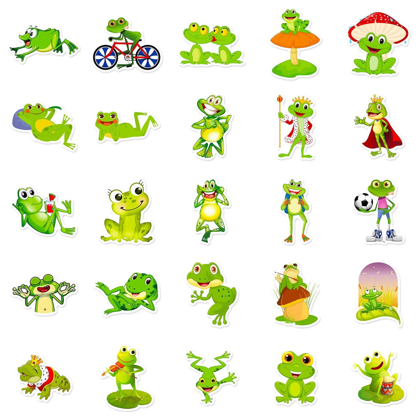50PCS Cartoon Animal Frog Sticker Graffiti iPad Luggage Car Guitar DIY Personalized Wall Sticker Toy Decoration
