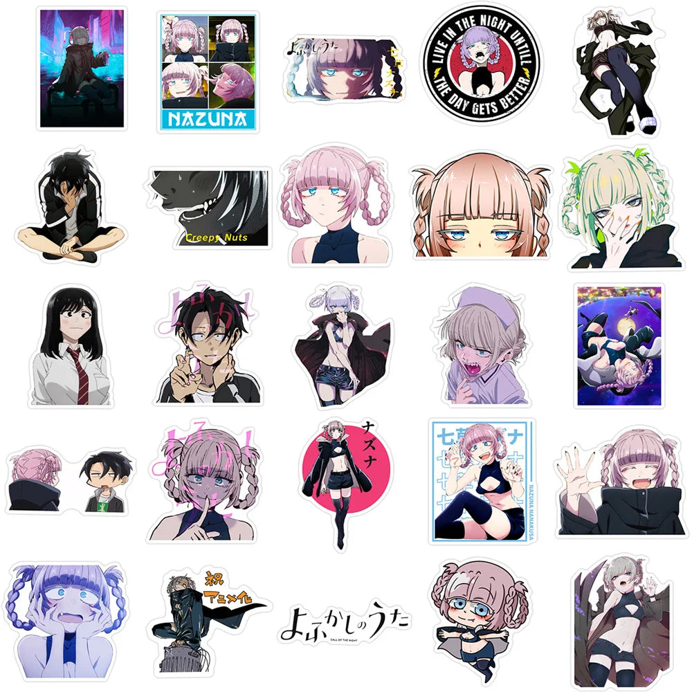 50PCS Anime All Night Song Vampire Graffiti Waterproof Sticker Personality Creative Trend Decal Skateboard Guitar