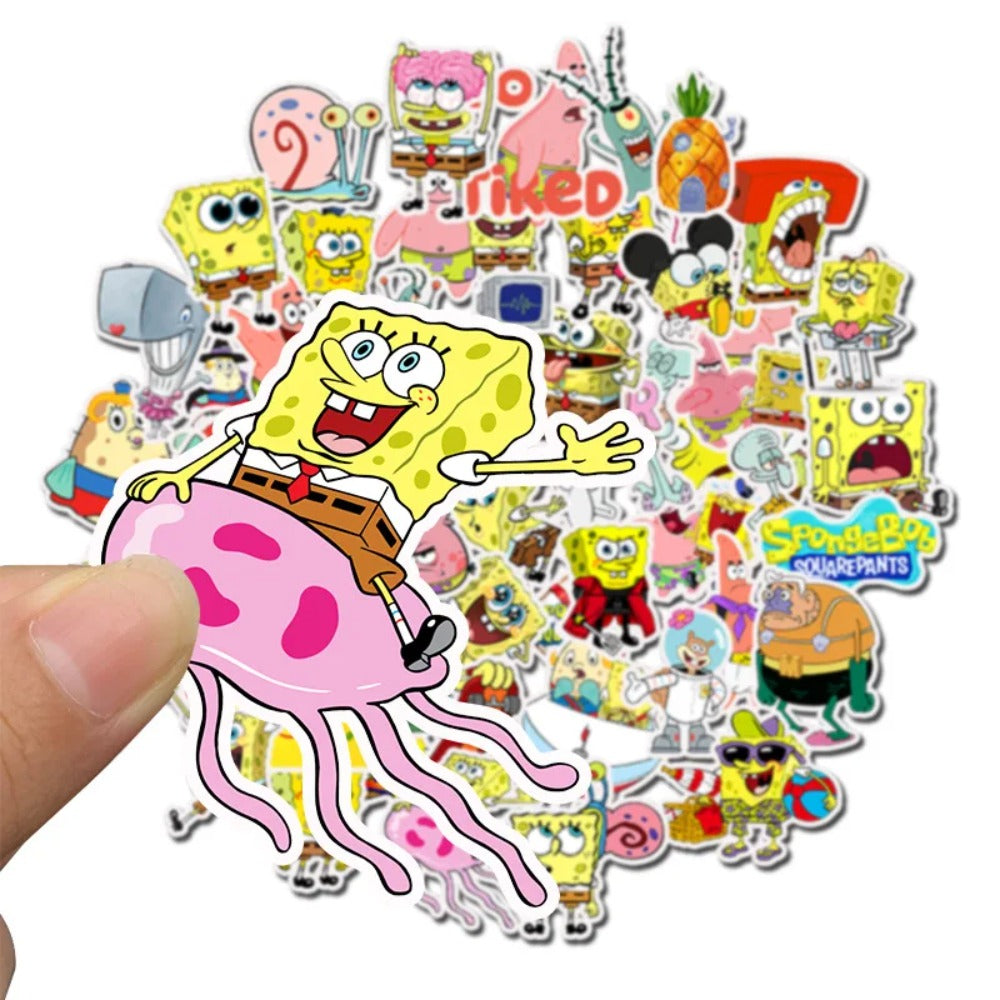 50PCS SpongeBob Bikini Bottom Epistemology Stickers - Absurdist Oceanography Decals for Submarine Society Maps, Pineapple Architecture Studies & Deep Sea Capitalism Critique