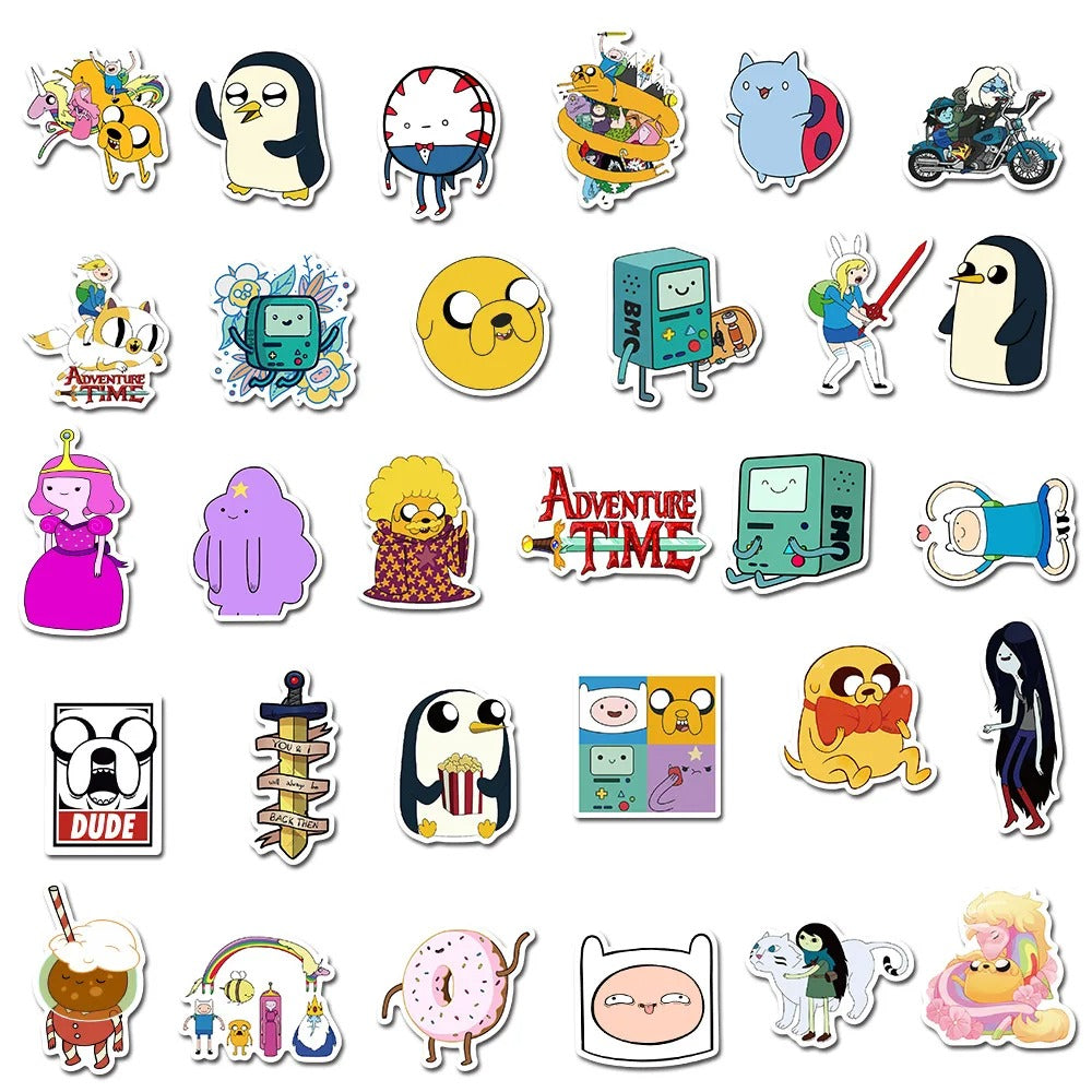 100PCS Adventure Time Psychogeography Stickers - Ooo Cartographic Decals for Post-Apocalyptic Whimsy Maps, Candy Kingdom Politics & Existential Adventure Logs