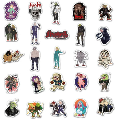 50PCS Japanese Anime Horror Alien Stickers - Creepy Monster Doodle Vinyl Decals for Skateboards, Laptops & Otaku Culture Collectibles