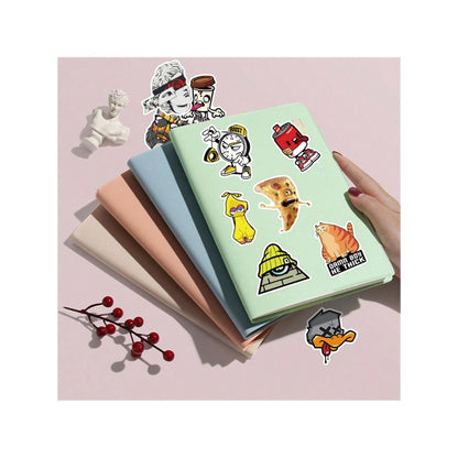 50PCS Cartoon Funny Animal Food Doodle Stickers Exquisite, Fashionable, Creative DIY Decorative Sticker Sheets Suitable for Helmets, Laptops, Skateboards, Water Bottles, and Stationery Cases