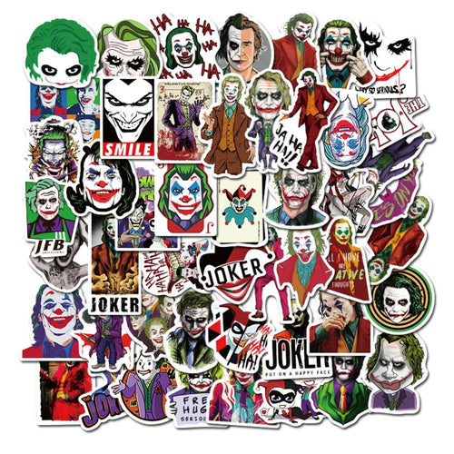 50PCS Classic Movie Joker Graffiti Stickers Perfect for Suitcases, Laptops, Water Bottles, Skateboards, Stationery Boxes Exquisite DIY Journal Decorative Decals