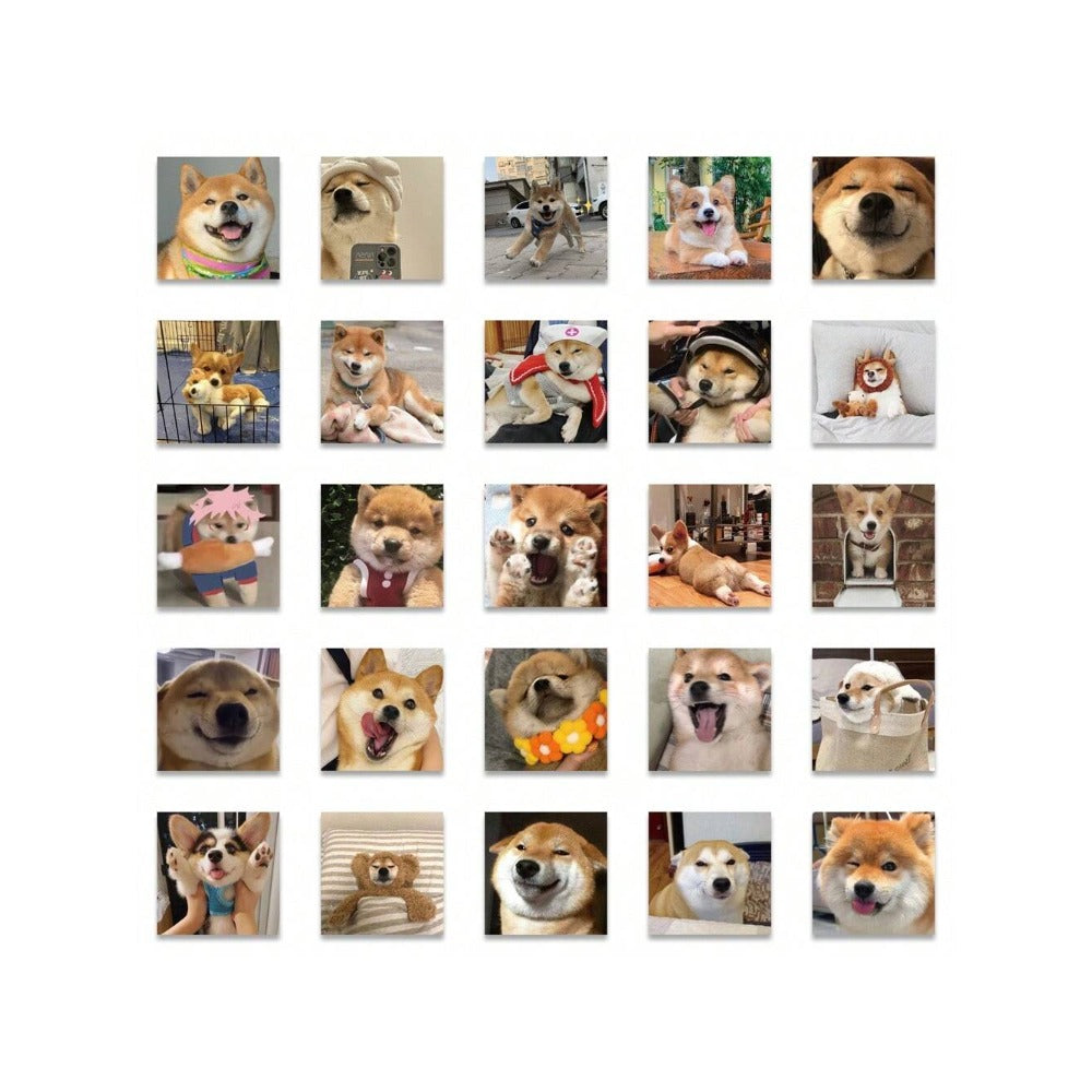 55PCS Adorable Corgi & Shiba Inu Animal Doodle Stickers Exquisite, Fashionable, Creative DIY Journal Decorations Suitable for Water Bottles, Helmets, Skateboards, and Stationery Cases