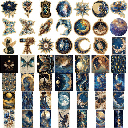 50PCS Cartoon Cosmic Vortex Series Doodle Stickers Creative and Exquisite Decorative Stickers for Notebooks Suitable for Guitar Notebooks, Luggage, Water Bottles, and Stationery Cases