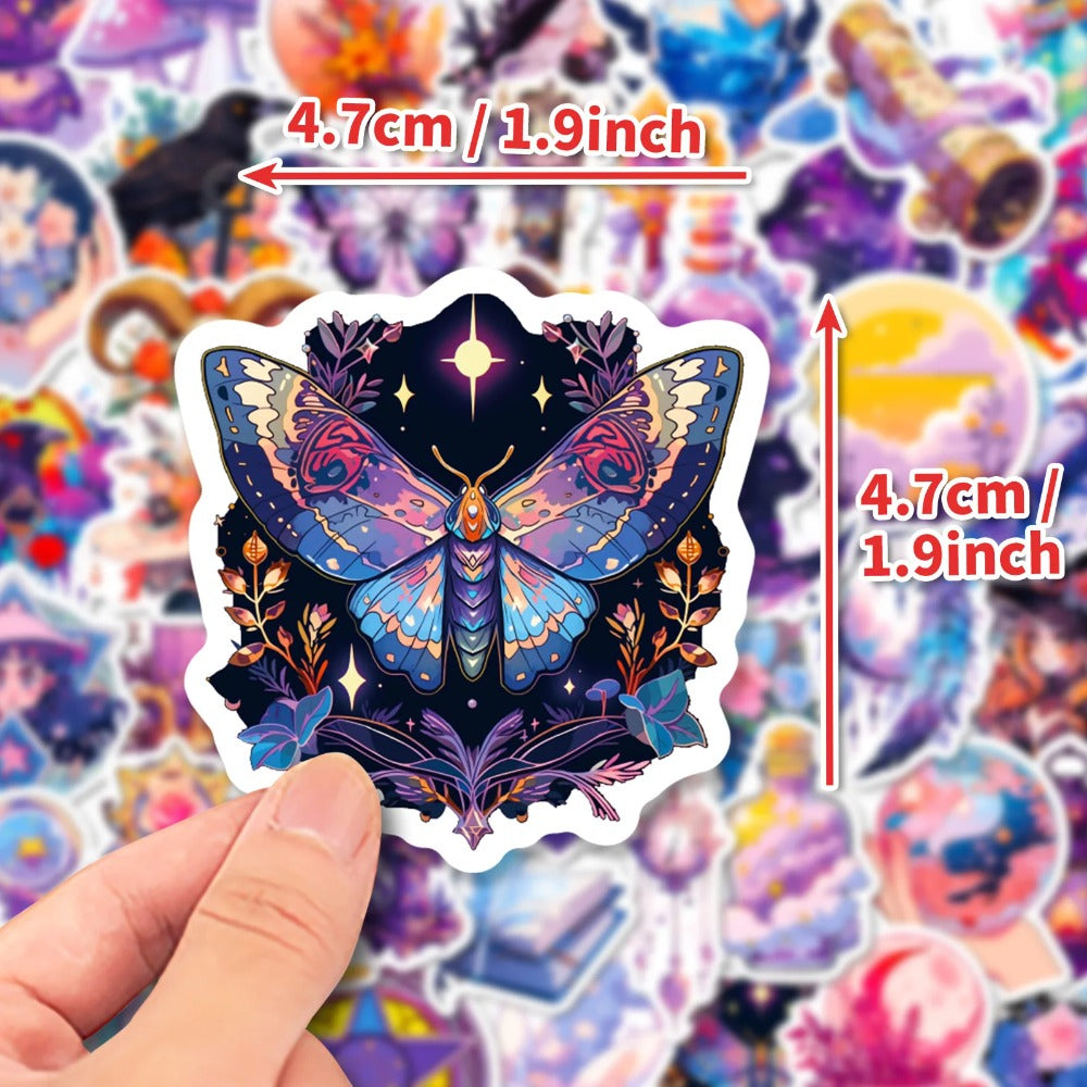 50PCS Cartoon Magic Element Doodle Stickers Exquisite, Fashionable, Creative DIY Decorative Stickers for Notebooks Suitable for Helmets, Laptops, Skateboards, Water Bottles, and Stationery Cases