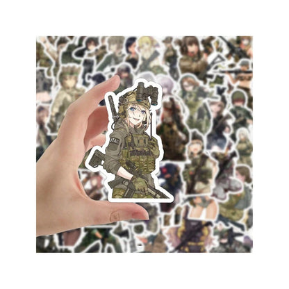 50PCS Cartoon Camouflage Military Girl Graffiti Stickers Exquisite Fashion Creative DIY Journal Decor Decals Suitable for Skateboard Helmets, Refrigerators, Guitars, Stationery Boxes, and Desktops