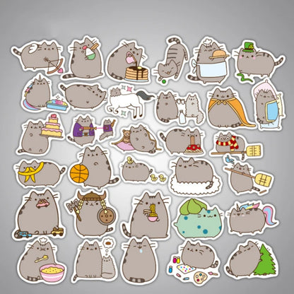 50PCS Cute Cartoon Chubby Cat Doodle Stickers Perfect for Phone Cases, Skateboards, Water Bottles, Helmets, Guitars, and Stationery Boxes Exquisite Creative Decorative Decals
