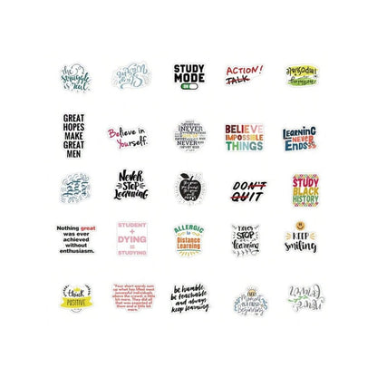 50PCS Inspirational English Slogan Graffiti Stickers Exquisite, Stylish, Creative DIY Journal Decor Decals Suitable for Mugs, Helmets, Skateboards, and Pencil Cases
