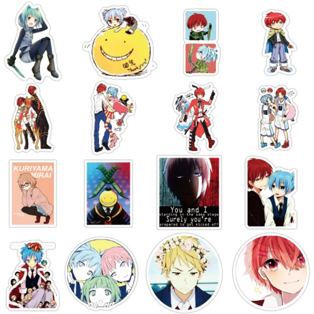 50PCS Japanese Anime Assassination Classroom Doodle Stickers Perfect for Laptops, Phone Cases, Water Bottles, Skateboards, Stationery Boxes Exquisite Creative Desktop Decor Decals