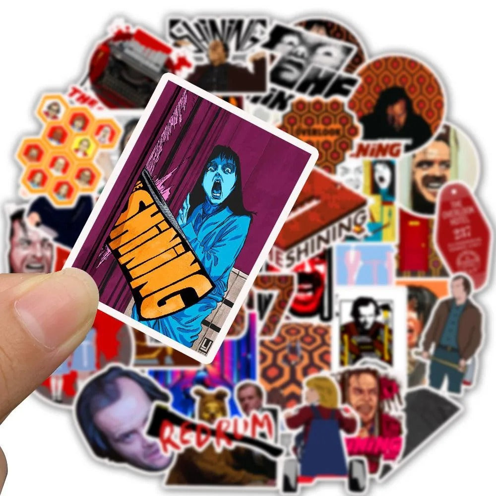50PCS Classic Movie Shiny Doodle Stickers for Suitcases, Luggage, Refrigerators, Skateboards, Water Bottles, Helmets - Creative Decorative Decals