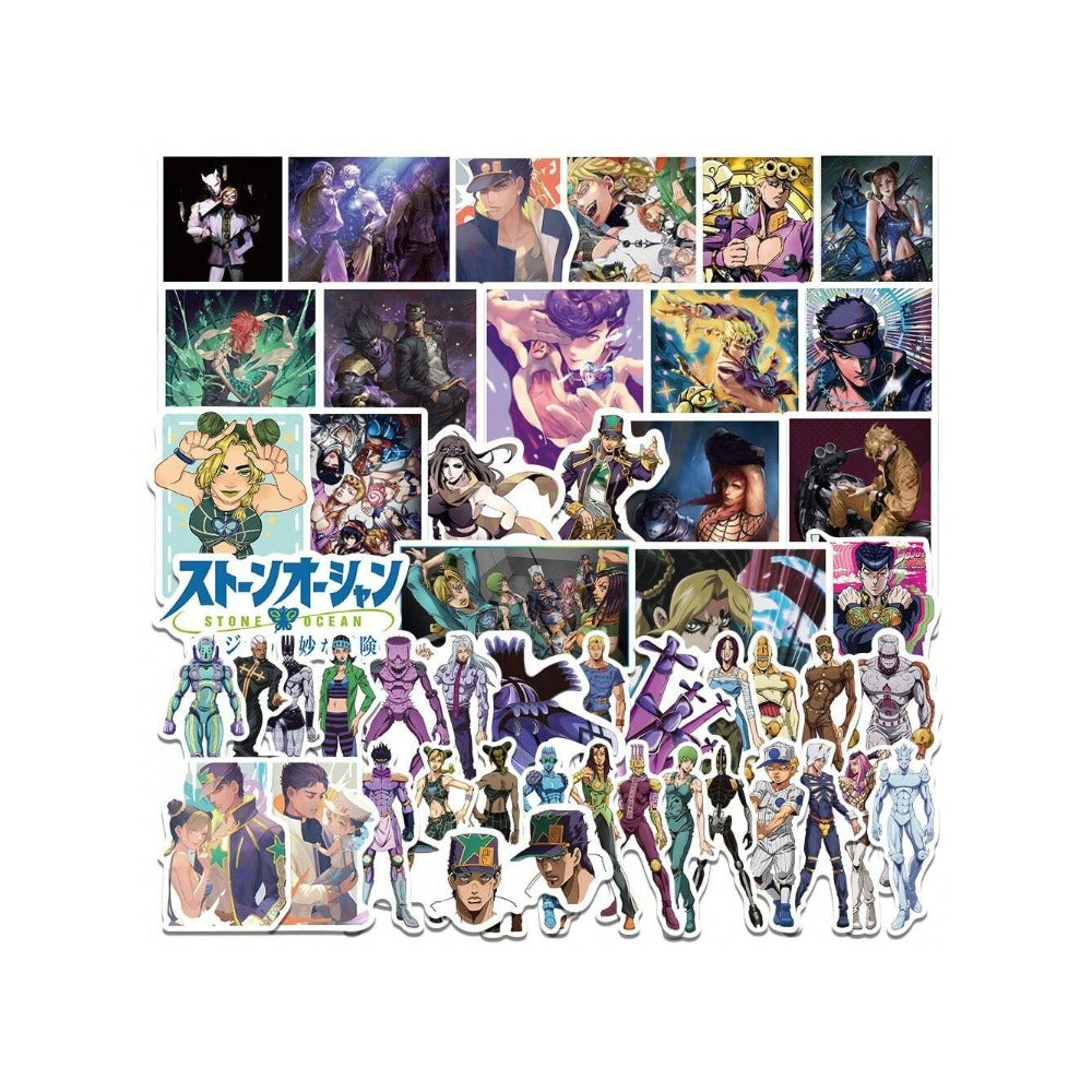 50PCS Japanese Manga JOJO's Bizarre Adventure Anime Character Roleplay Doodle Stickers Exquisite and Stylish DIY Decorative Decals Suitable for Luggage, Laptops, and Stationery Cases