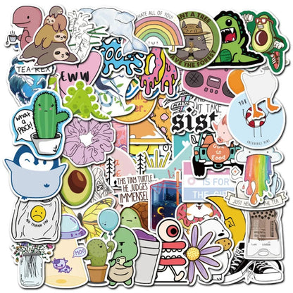50PCS Breathable Zoo Stickers - Airy Animal Doodle Decals for Light Journaling, Mindful Planning & Whimsical DIY Decor