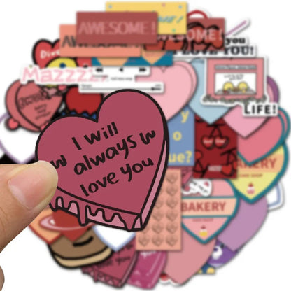 44PCS Algebraic Affection Stickers - Geometric Heart Equation Decals for Mathematical Romance Logs, Coordinate System Love Maps & Algorithmic Intimacy Projects