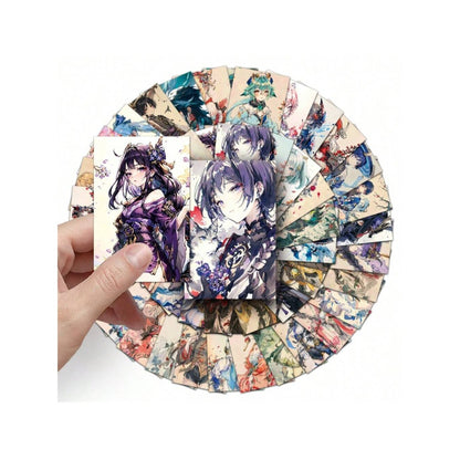 50PCS New Ink-Style Genshin Impact Game Doodle Stickers Exquisite Creative Anime Character Merchandise DIY Decorative Decals for Laptops, Guitars, Water Bottles, Stationery Cases, and Desktops