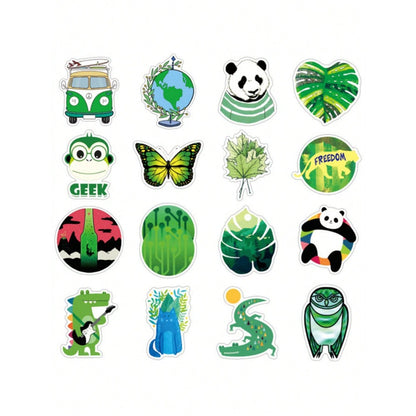 50PCS Cartoon Green Fresh Cute Girly Style Doodle Stickers Exquisite Fashion Creative DIY Decorative Sticker Decals for Notebooks Suitable for Mugs, Helmets, Skateboards, and Stationery Boxes
