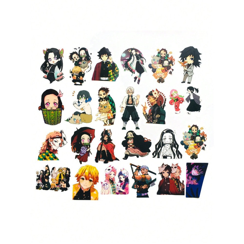 50PCS Cartoon Japanese Anime Demon Slayer Series Decorative Style Graffiti Stickers Exquisite Fashionable Planner Decals Suitable for Cups, Helmets, Skateboards, Stationery Boxes, and Desktops