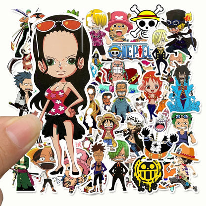 50PCS Passionate Classic One Piece Anime Cartoon Character Doodle Stickers Perfect for Backpacks, Skateboards, Water Bottles, Helmets, Guitars, Stationery Boxes, and Desktop Decoration