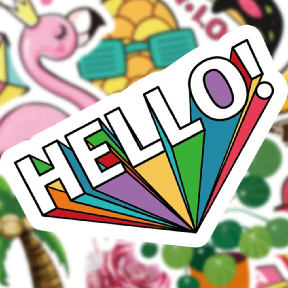 50PCS Adorable Cartoon Girly-Style Fresh & Cute Doodle Stickers Perfect for Suitcases, Refrigerators, Water Bottles, Skateboards, Guitars Exquisite Creative Desktop Decor Decals