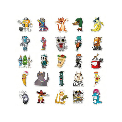 50PCS Cartoon Pop Culture Graffiti Stickers Exquisite, Fashionable, Creative DIY Journal Decorations Suitable for Cups, Helmets, Skateboards, and Stationery Cases