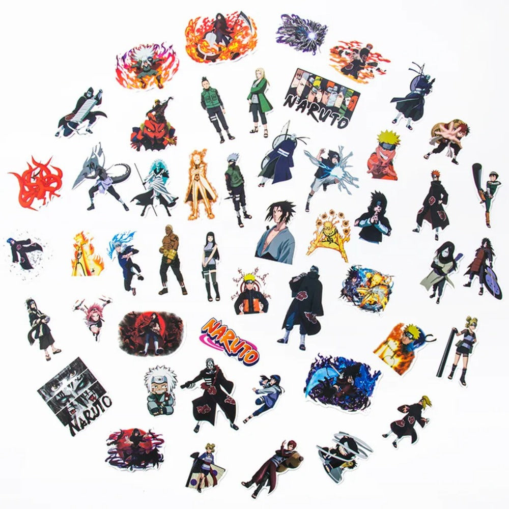 50PCS Konoha Ninja Semiotics Stickers - Shinobi Symbolism Decals for Hidden Village Politics, Chakra Flow Diagrams & Ninja Way Philosophy Journals