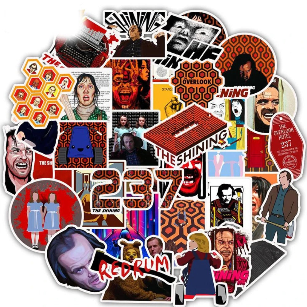 50PCS Classic Movie Shiny Doodle Stickers for Suitcases, Luggage, Refrigerators, Skateboards, Water Bottles, Helmets - Creative Decorative Decals