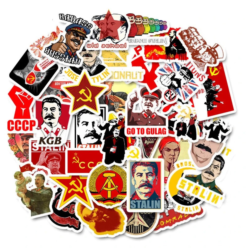 50PCS Art Illustration Retro Red WWII Series Decorative Style Graffiti Stickers Exquisite Fashion Creative DIY Decorative Decals Suitable for Mugs, Helmets, Skateboards, Pencil Cases, and Desktops