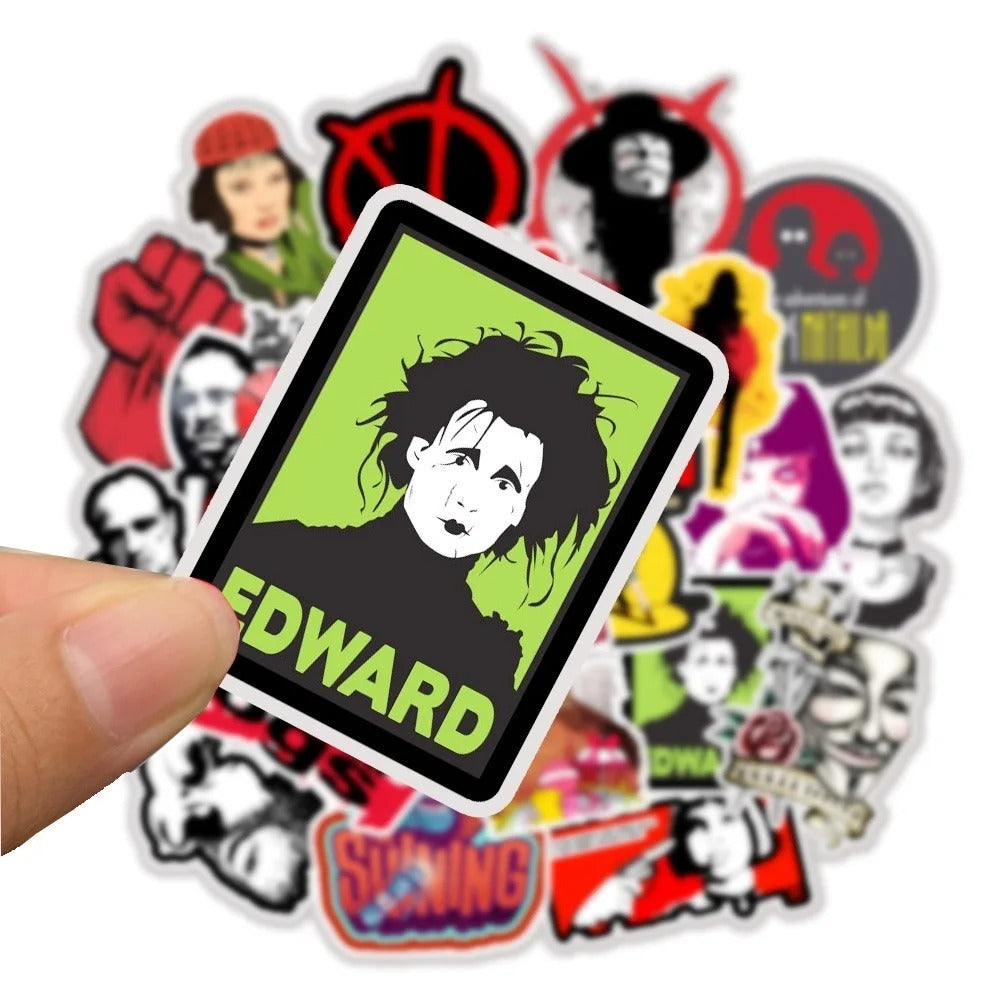 50-Piece Classic European and American Movie Characters Collection Doodle Stickers Perfect for Notebooks, Luggage, Guitars, Water Bottles, Helmets, Stationery Boxes, and Desktop Decor