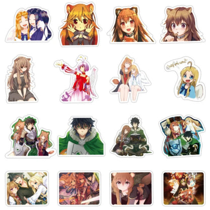 50PCS The Rising of the Shield Hero Cartoon Doodle Stickers Perfect for phone cases, laptops, skateboards, water bottles, helmets, pencil cases, and as exquisite desktop decorations or journal embellishments.