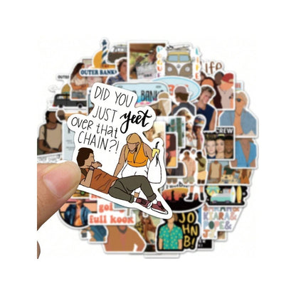 50-Piece American TV Series Bundle Graffiti Stickers Exquisite, Fashionable, Creative DIY Decorative Decals Perfect for Suitcases, Water Bottles, Guitars, Helmets, Stationery Boxes, and Desktops