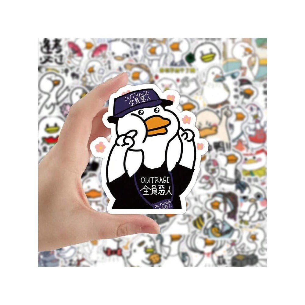 50PCS Adorable Duckling Animal Cartoon Doodle Stickers Exquisite and Stylish DIY Creative Decorative Stickers for Notebooks Suitable for Fridges, Water Bottles, Helmets, Guitars, Skateboards, and Stationery Boxes