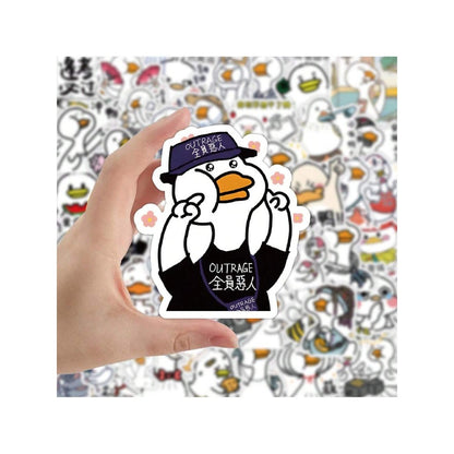 50PCS Adorable Duckling Animal Cartoon Doodle Stickers Exquisite and Stylish DIY Creative Decorative Stickers for Notebooks Suitable for Fridges, Water Bottles, Helmets, Guitars, Skateboards, and Stationery Boxes