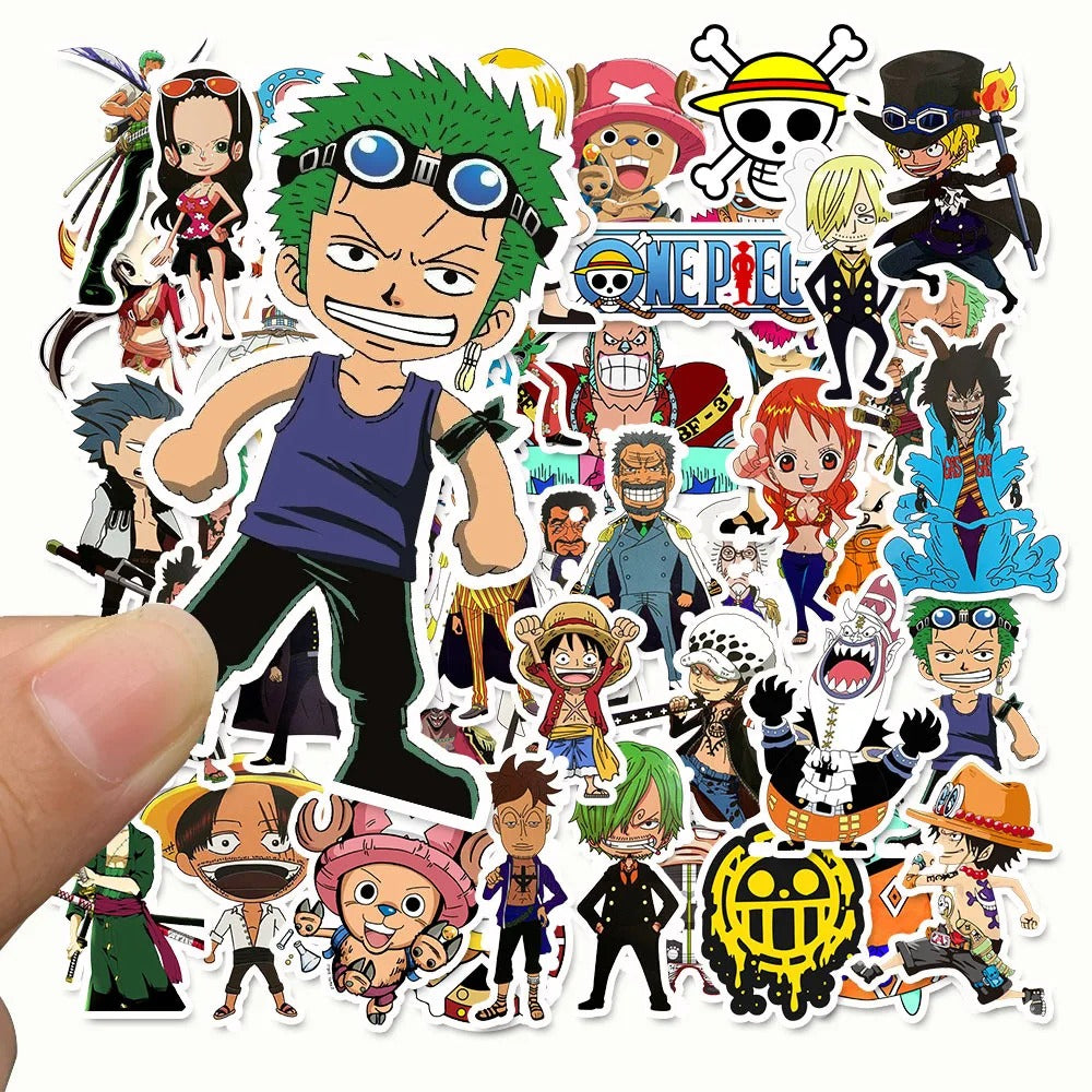 50PCS Passionate Classic One Piece Anime Cartoon Character Doodle Stickers Perfect for Backpacks, Skateboards, Water Bottles, Helmets, Guitars, Stationery Boxes, and Desktop Decoration