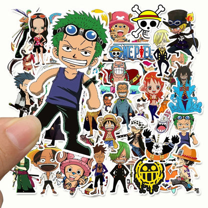 50PCS Passionate Classic One Piece Anime Cartoon Character Doodle Stickers Perfect for Backpacks, Skateboards, Water Bottles, Helmets, Guitars, Stationery Boxes, and Desktop Decoration