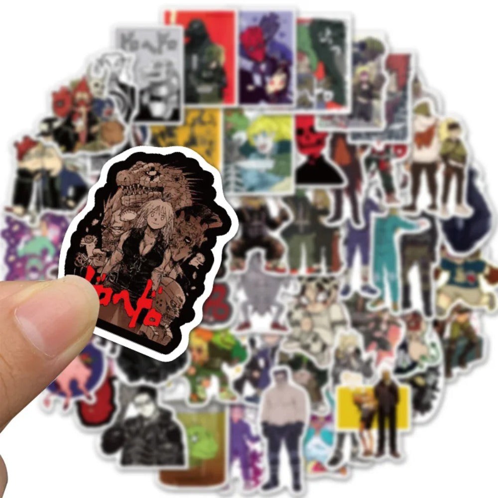 50PCS Japanese Anime Horror Alien Stickers - Creepy Monster Doodle Vinyl Decals for Skateboards, Laptops & Otaku Culture Collectibles