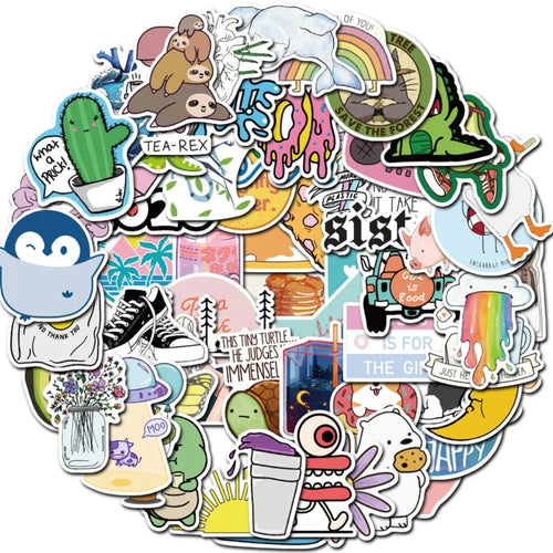 50PCS Breathable Zoo Stickers - Airy Animal Doodle Decals for Light Journaling, Mindful Planning & Whimsical DIY Decor