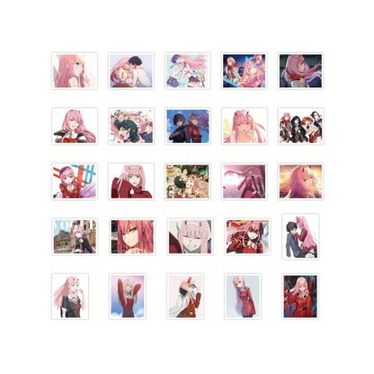 50PCS Anime DARLING in The FRANXX HIRO Zero Two 02 Doodle Stickers Exquisite, Fashionable, Creative DIY Decorative Stickers for Notebooks Suitable for Luggage, Laptops, Skateboards, Guitars, and Stationery Cases