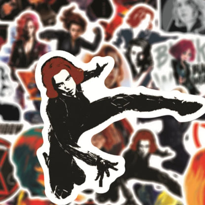 50PCS Black Widow Graffiti Stickers for Suitcases, Laptops, Skateboards, Water Bottles, Stationery Boxes - Exquisite Creative DIY Desktop Decor Decals